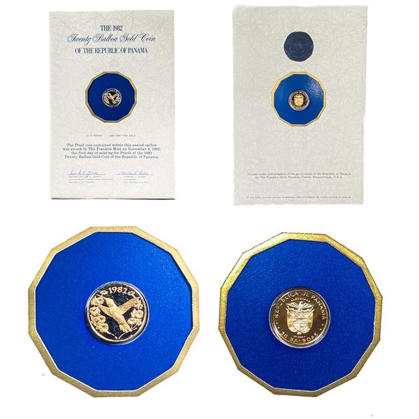 1982 20 Balboa Gold Coin Panama (.0344 AGW)