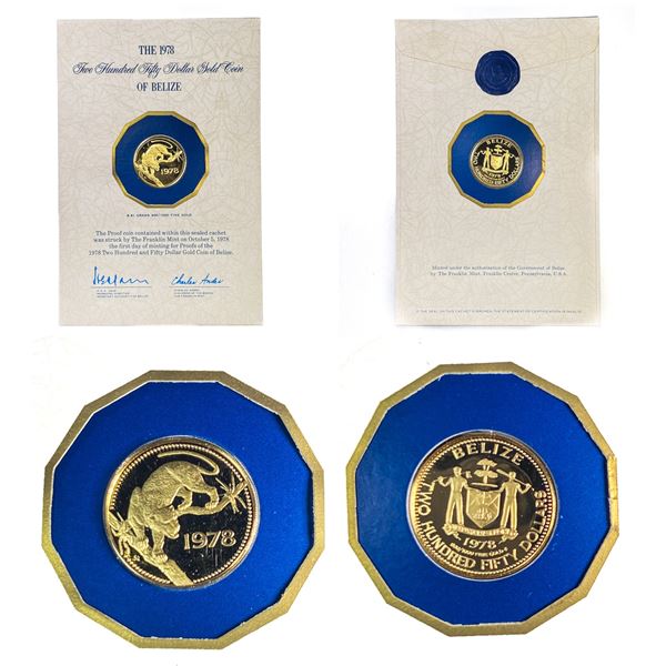 1978 $250 Gold Coin Belize (.2549 AGW)