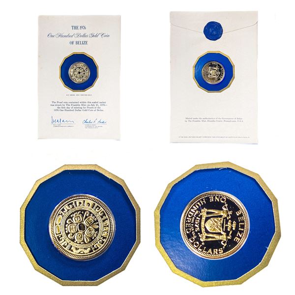 1976 $100 Gold Coin Belize (.0998 AGW)