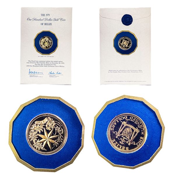 1979 $100 Gold Coin Belize (.104 AGW)