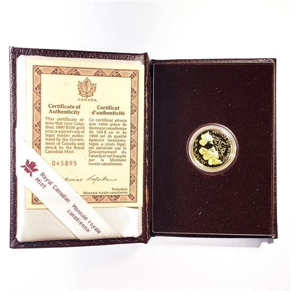 1990 $100 Gold Coin Canada (.25 AGW)