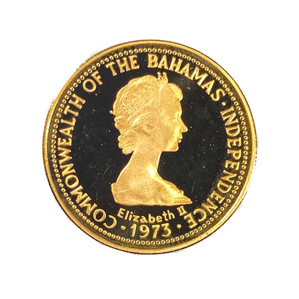 1973 Bahamas $50 Gold Coin (.2415 AGW)