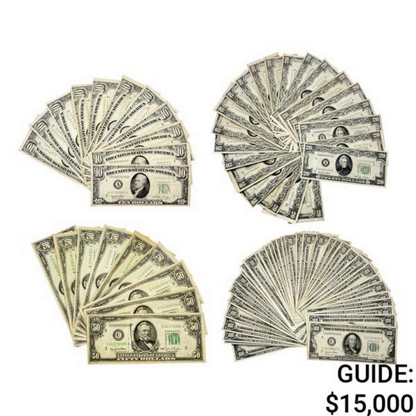 [79]1950 Banded Paper Currency $10-$100 FV $5,000