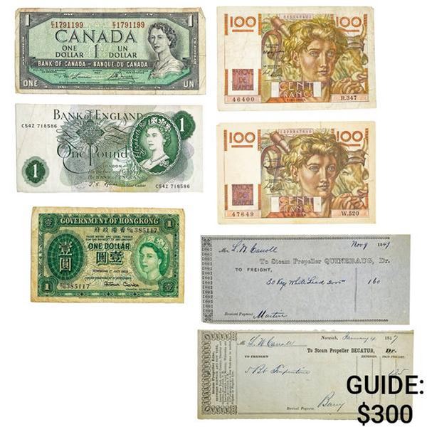 [7] 1845-1954 Mixed Foreign Currency & U.S. Exonumia
