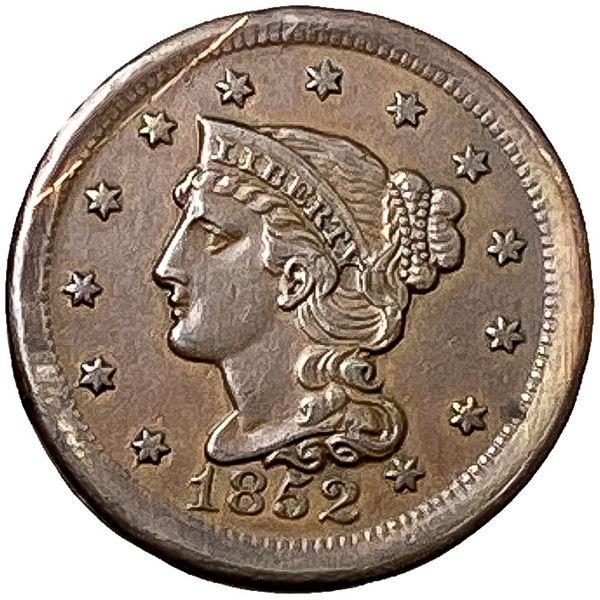 1852 Braided Hair Large Cent AU