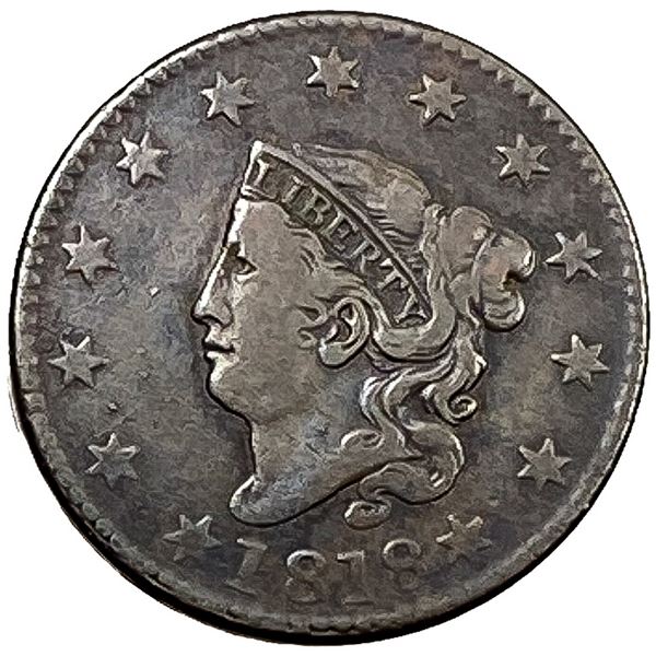 1818 Coronet Head Large Cent Fine