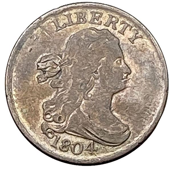 1804 Spiked Chin Draped Bust Half Cent Fine
