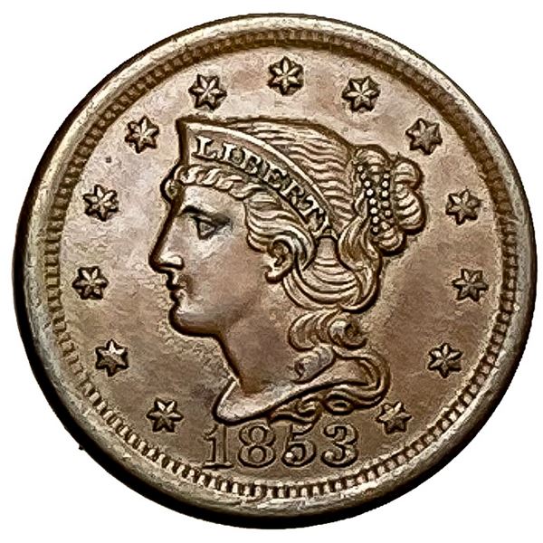1853 Braided Hair Large Cent AU