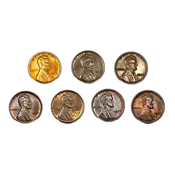 1919-1927 Lincoln Wheat Cent Lot [7 Coins] MS