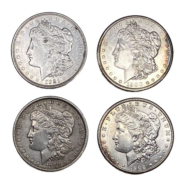 1889-1921 UNC Morgan Silver Dollar Lot [4 Coins]