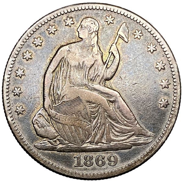 1869 Seated Liberty Half Dollar Fine