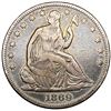 Image 1 : 1869 Seated Liberty Half Dollar Fine