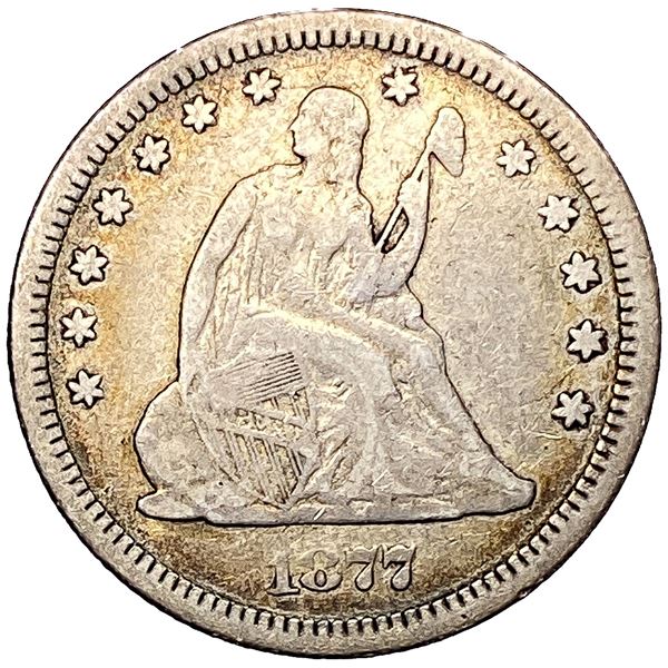 1877-CC Seated Liberty Quarter Fine