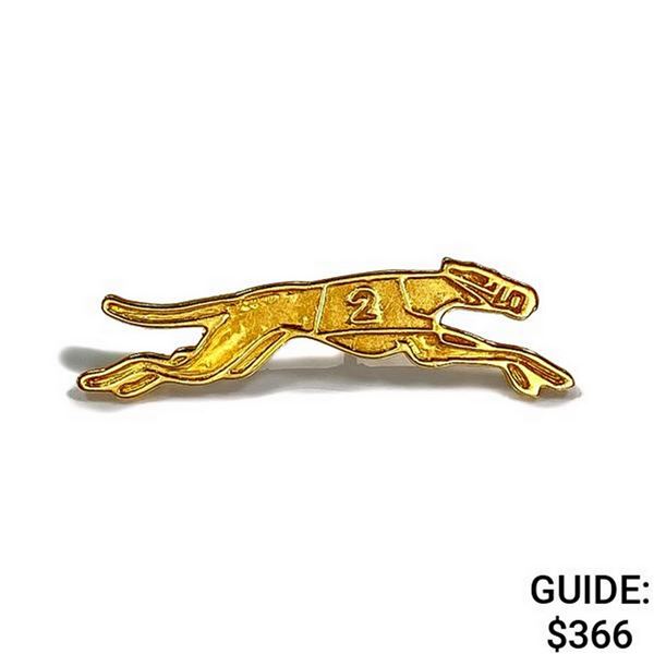 Vintage 14k Yellow Gold Greyhound Race Pin
