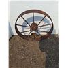 Image 1 : ** Antique Metal Wagon Wheel - 27" x 11" - CANNOT SHIP