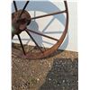 Image 3 : ** Antique Metal Wagon Wheel - 27" x 11" - CANNOT SHIP
