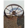 Image 1 : ** Antique Metal Wagon Wheel - 27" x 11" - CANNOT SHIP