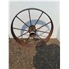 Image 2 : ** Antique Metal Wagon Wheel - 27" x 11" - CANNOT SHIP