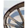 Image 2 : ** Antique Wood & Metal Wagon Wheel - 42" x 12" - CANNOT SHIP