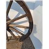 Image 4 : ** Antique Wood & Metal Wagon Wheel - 42" x 12" - CANNOT SHIP