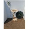 Image 1 : ** (3) Garden Decor: Sunflower Bird Bath (17" x 29") Sunflower Garden Stake, Wind Flower Decor
