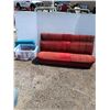 Image 1 : ** Red Truck Seat - 59"Long x 26"Deep x 29"Tall & (4) Seatbelts - CANNOT SHIP