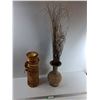 Image 1 : (2) Decorative Vases - Mexico Stamped Vase 18'' Tall, Vase And Ornamental Plants 13'' Tall