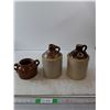 Image 1 : (2) Glass Whiskey Jugs, Brown Jar