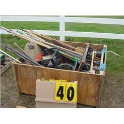 PALLET W/PRY BARS/AIR HAMMER/NAIL HAMMERS/MISC