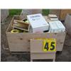 Image 1 : PALLET W/FIRST AID CABINETS/HARD HATS/CAUTION TAPE/MISC