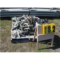 PALLET OF WHEELS/SPRINKLER HEADS