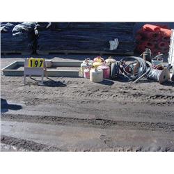 SNOWMOBILE LIFT/GAS CANS/DOOR FRAME/GREASE BUCKETS/MISC