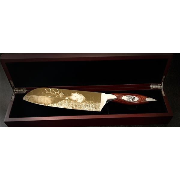 Flint and Flame Bugling Elk Custom Knife