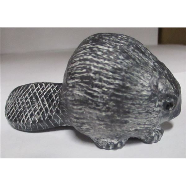 COLLECTABLE:  SITTING BEAVER SOAP STONE ORNAMENT
