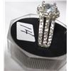 Image 3 : SILVERTONE RING C/W ASSORTED STONES (SIZE 7.5)