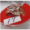 Image 3 : GOLDTONE WITH STONES WEDDING & ENGAGEMENT RING SET (SIZE 6.5)