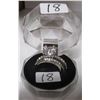 Image 2 : SILVERTONE ENGAGEMENT & WEDDING RING SET C/W ASSORTED STONES (SIZE 6.5)