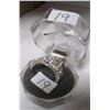 Image 4 : SILVERTONE WITH ASSORTED STONES ENGAGEMENT & WEDDING RING SET (SIZE 7.25)
