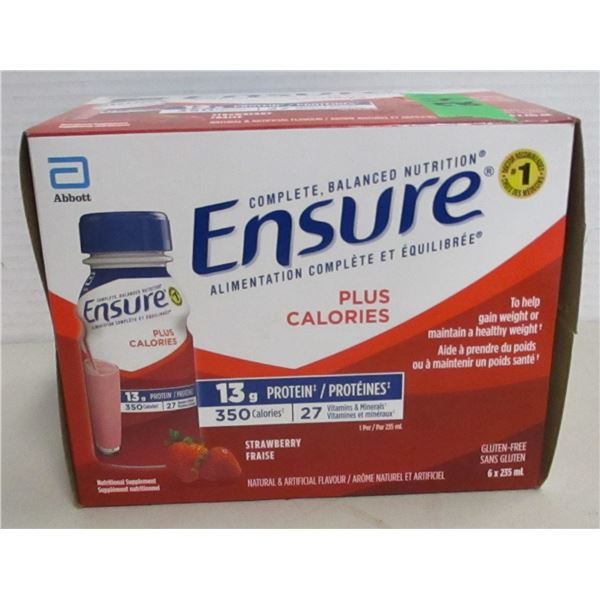 ENSURE STRAWBERRY PLUS CALORIES (6 BOTTLES X 235 ML) - BUNDLE