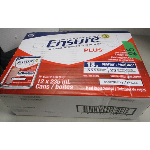 ENSURE STRAWBERRY PLUS (12 CANS X 235 ML) - CASE