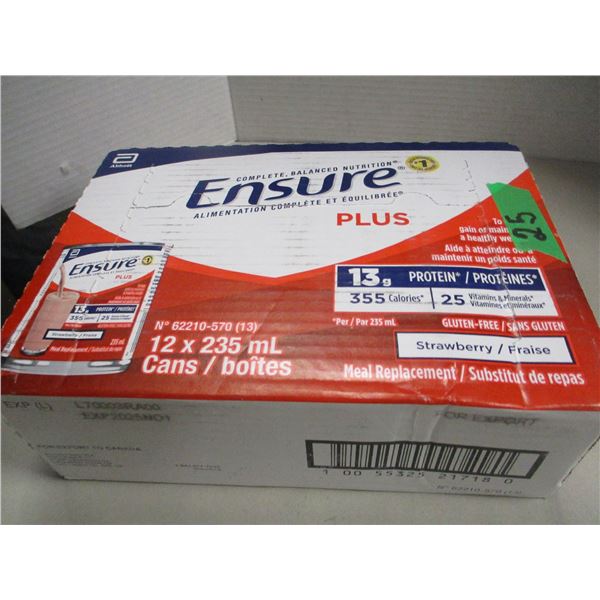 ENSURE STRAWBERRY PLUS (12 CANS X 235 ML) - CASE