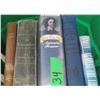Image 1 : ESTATE:  GREEN BASKET C/W ASSORTED BOOKS