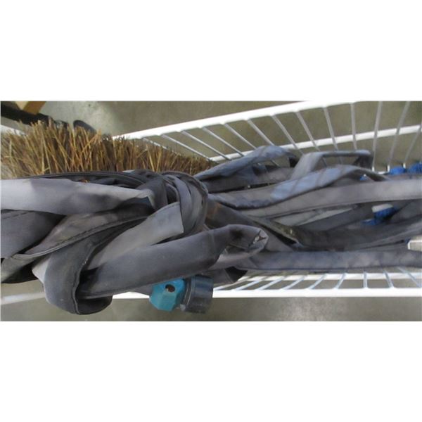 ESTATE:  METAL BASKET, BROOM HEAD, 2 SOAKER WATER HOSES