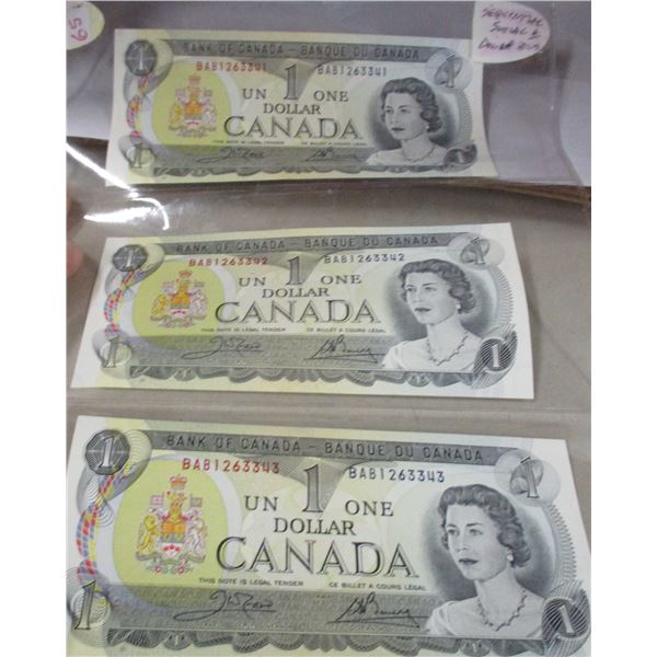 STOCK SHEET SEQUENTIAL SERIAL NUMBER LAST OF CANADA $1 BILLS