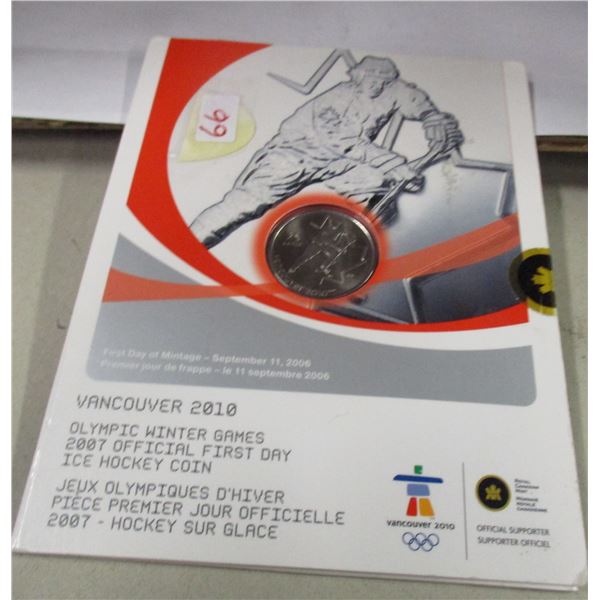 2010 PROOF MINT SEALED VANCOUVER ICE HOCKEY COIN