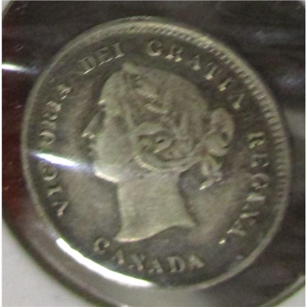 1888 VICTORIAN VF CANADA SILVER FIVE CENT