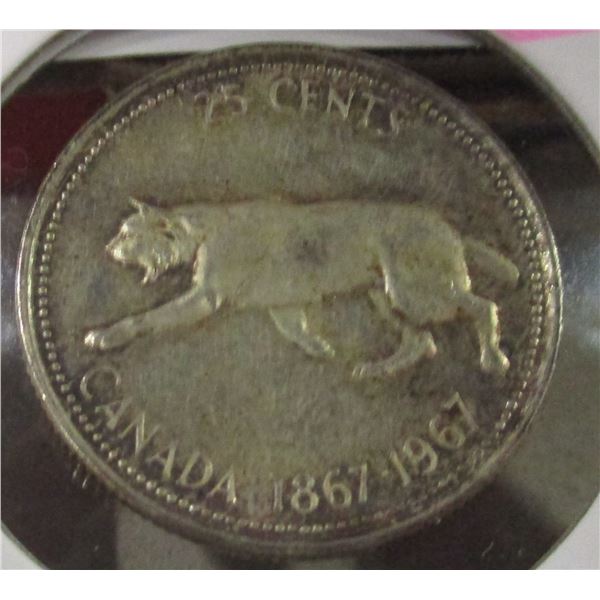 1867 - 1967 COUGAR CANADA SILVER QUARTER