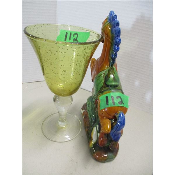 ESTATE:  LARGE GLASS HORSE ORNAMENT