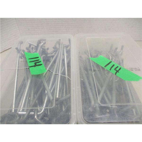 ESTATE:  2 PLASTIC CONTAINERS C/W PEG BOARD HOOKS