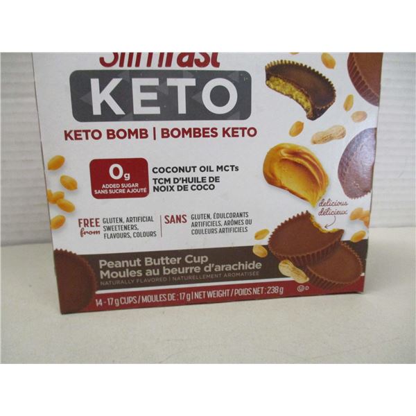FREIGHT DAMAGE (AS IS):  KETO PEANUT BUTTER CUPS (14 X 17G) - BOX